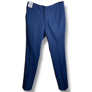 Louis Raphael Comfort Stretch Dress Pants Skinny Fit Med Blue Flex Waist 36Wx34L